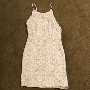 NWT halter dress with open back lace detail